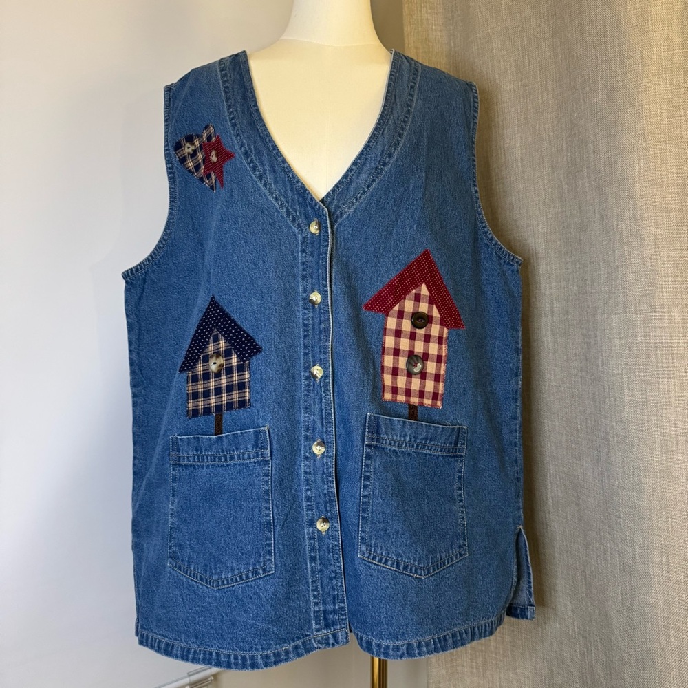 Vintage Halk's Denim Vest size 1X good condition